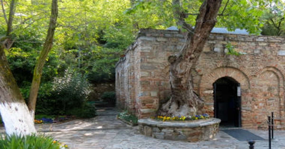 The stone chapel of Meryem Ana Evi, the Virgin Mary's house on the hill above Ephesus